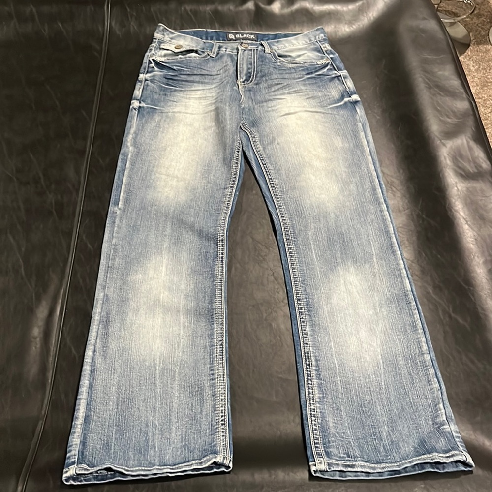 Buckle Men’s Black Premium Bootcut Jeans 32x34